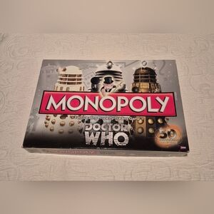 Monopoly Dr. Who box has shelf wear new inside unopened packaging